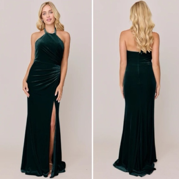 Reverly Fallon Velvet Dress / Size 18 / Classic Emerald Green/ Formal Bridesmaid - Picture 1 of 7